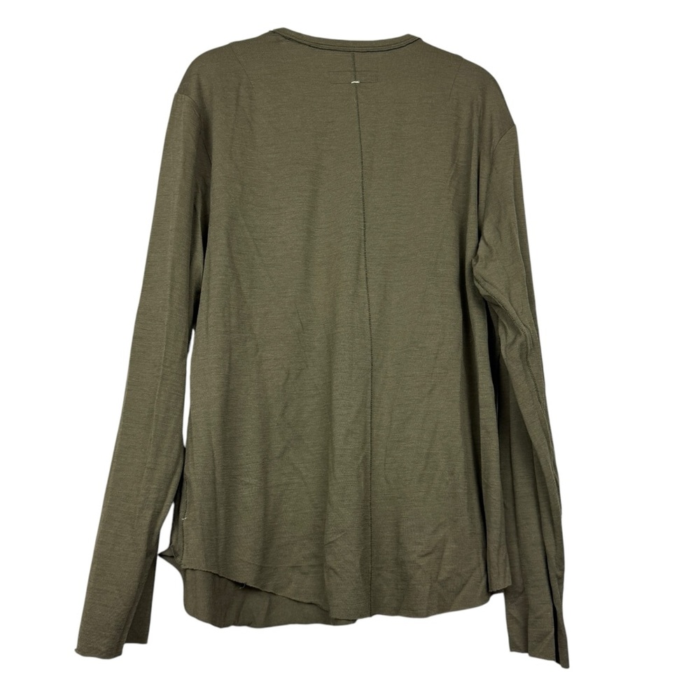 Rag & Bone Wool Long Sleeve Green Tee - Picture 3 of 6